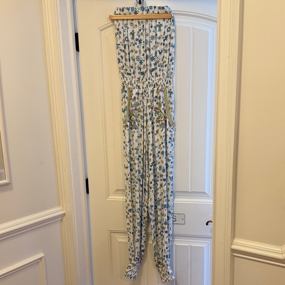 Skemo Blue and White Floral Romper